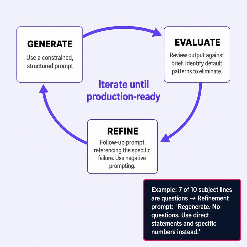 The best ChatGPT prompts for copywriting are refined through this iterative loop, not used once.