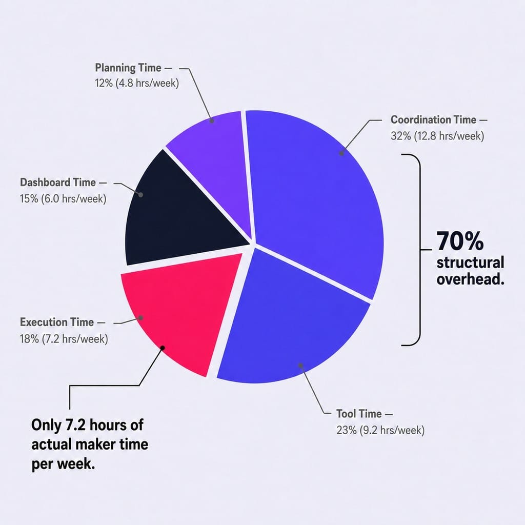 Only 18% of a lean marketer's week goes to actual execution.