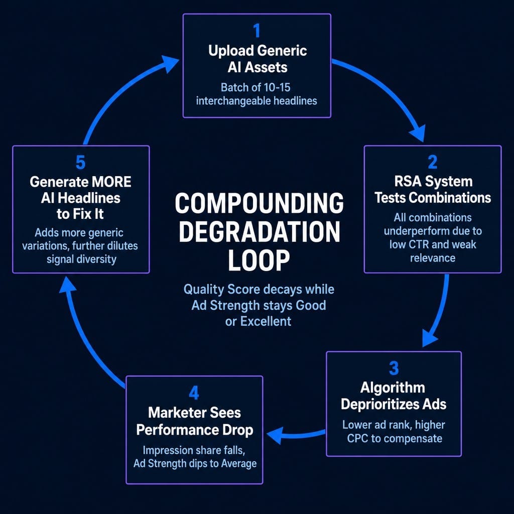 AI Google Ads slop creates a self-reinforcing loop that compounds cost increases.