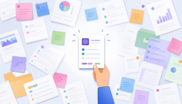 A single prioritized task card pulled from a cluttered desk of SEO backlog items