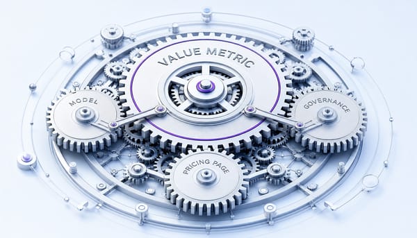 Interconnected clockwork gears representing a compounding SaaS pricing strategy system