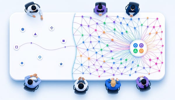 Visual metaphor showing sparse versus dense contact coverage in SaaS ABM targeting