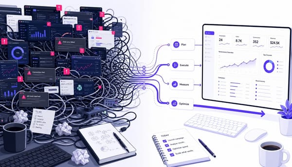 A martech stack should ship work, not generate more dashboards to manage.